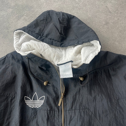 Adidas 1990s padded spellout bomber jacket (L)