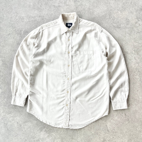 Stussy 1990s lightweight cream shirt (S)