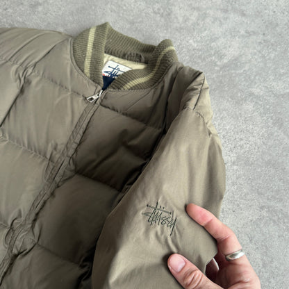 Stussy Outdoor RARE 1990s down fill puffer bomber jacket (M)