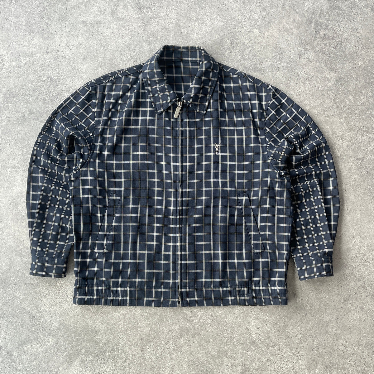 YSL 2000s lightweight check harrington jacket (M) – Linear Store