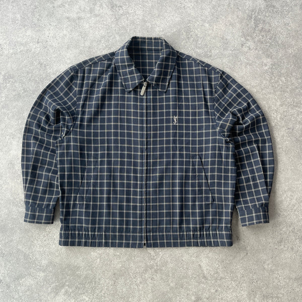 YSL 2000s lightweight check harrington jacket (M)