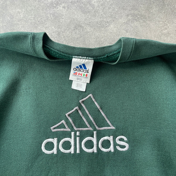 Adidas 1990s heavyweight embroidered sweatshirt (XXL)