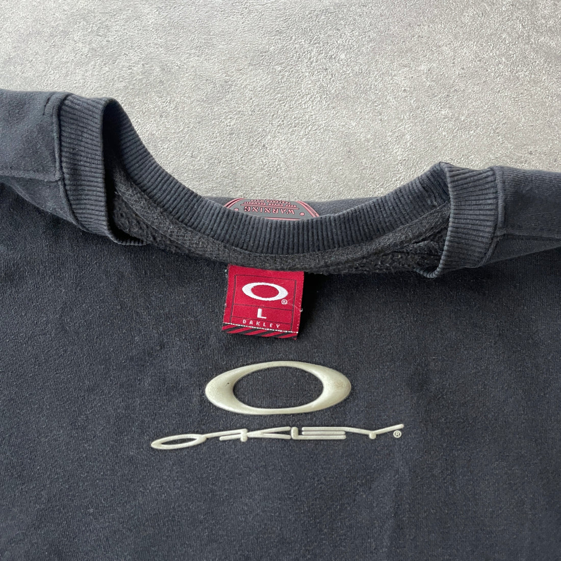 Oakley Software 2000s spellout rubber logo heavyweight sweatshirt (L)