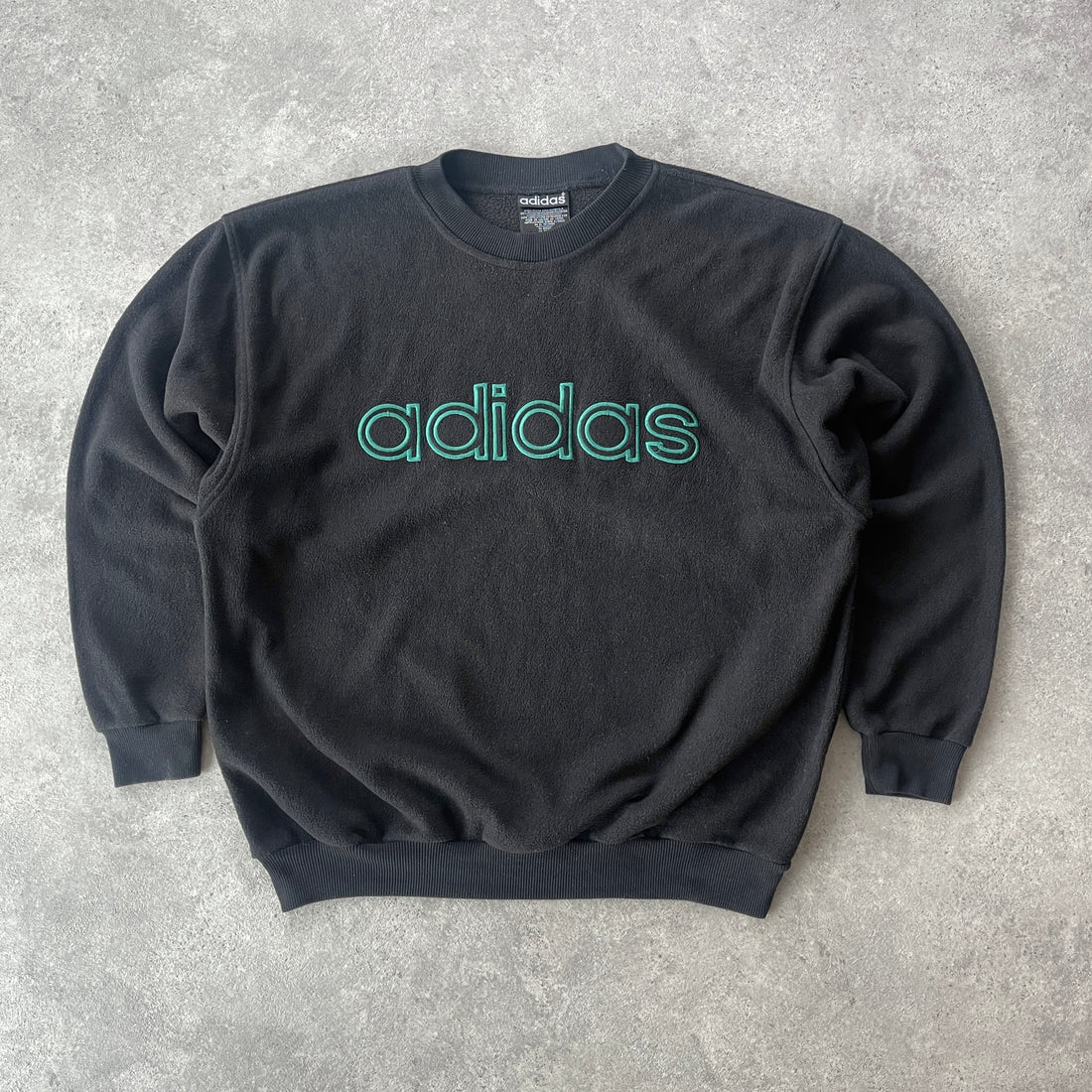 Adidas 1990s heavyweight embroidered spellout fleece (L)