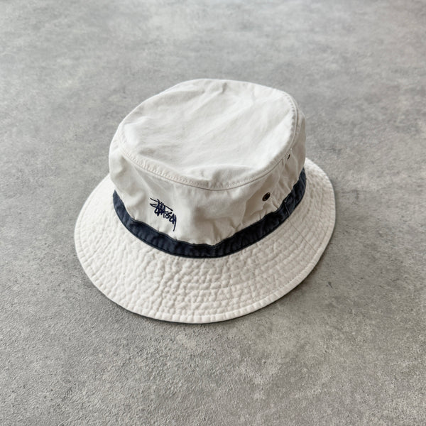 Stussy 1990s script logo embroidered bucket hat