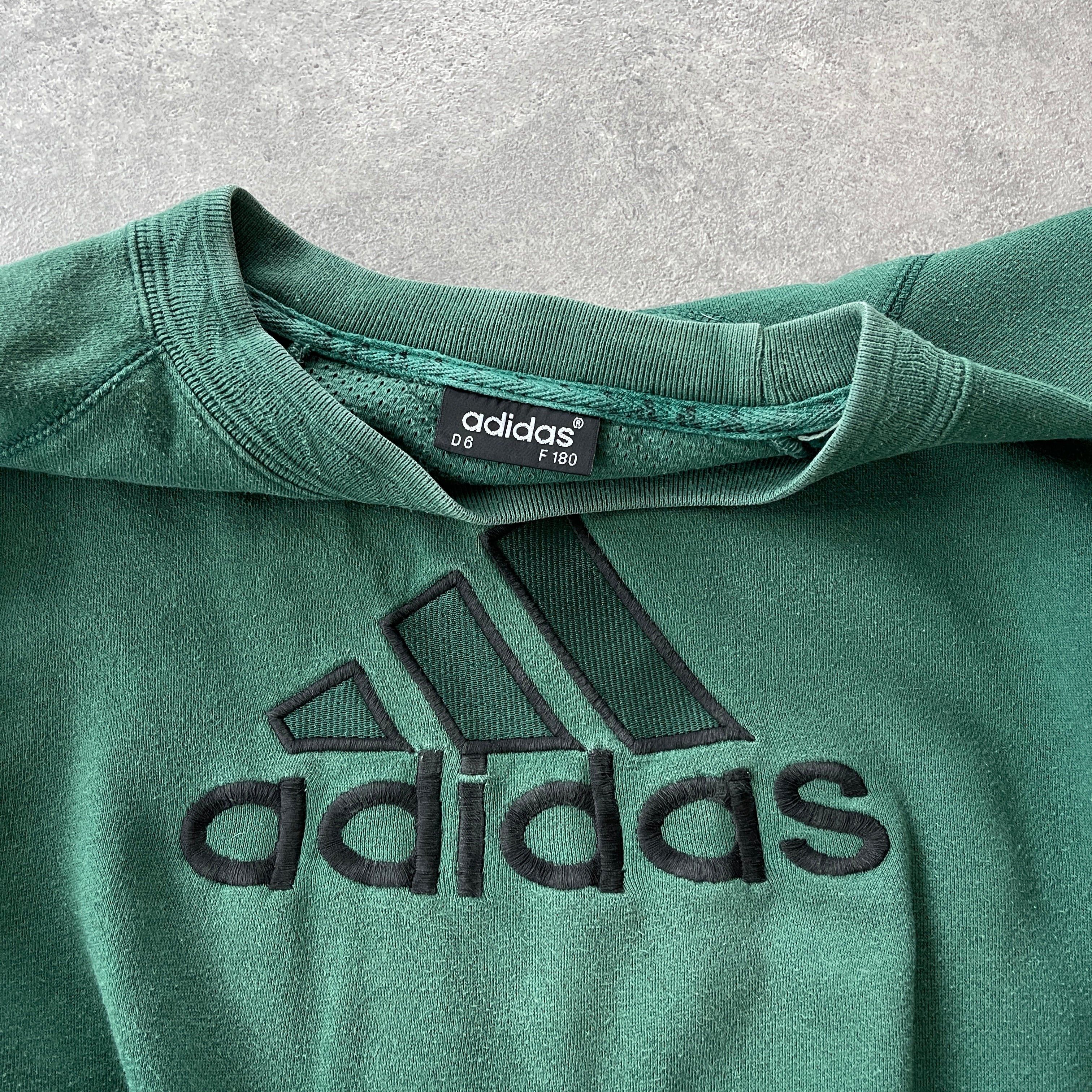 Adidas 1990s heavyweight embroidered sweatshirt (M)