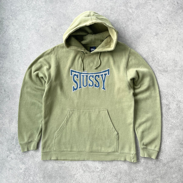 Stussy RARE 1990s heavyweight spellout hoodie (S) – Linear Store