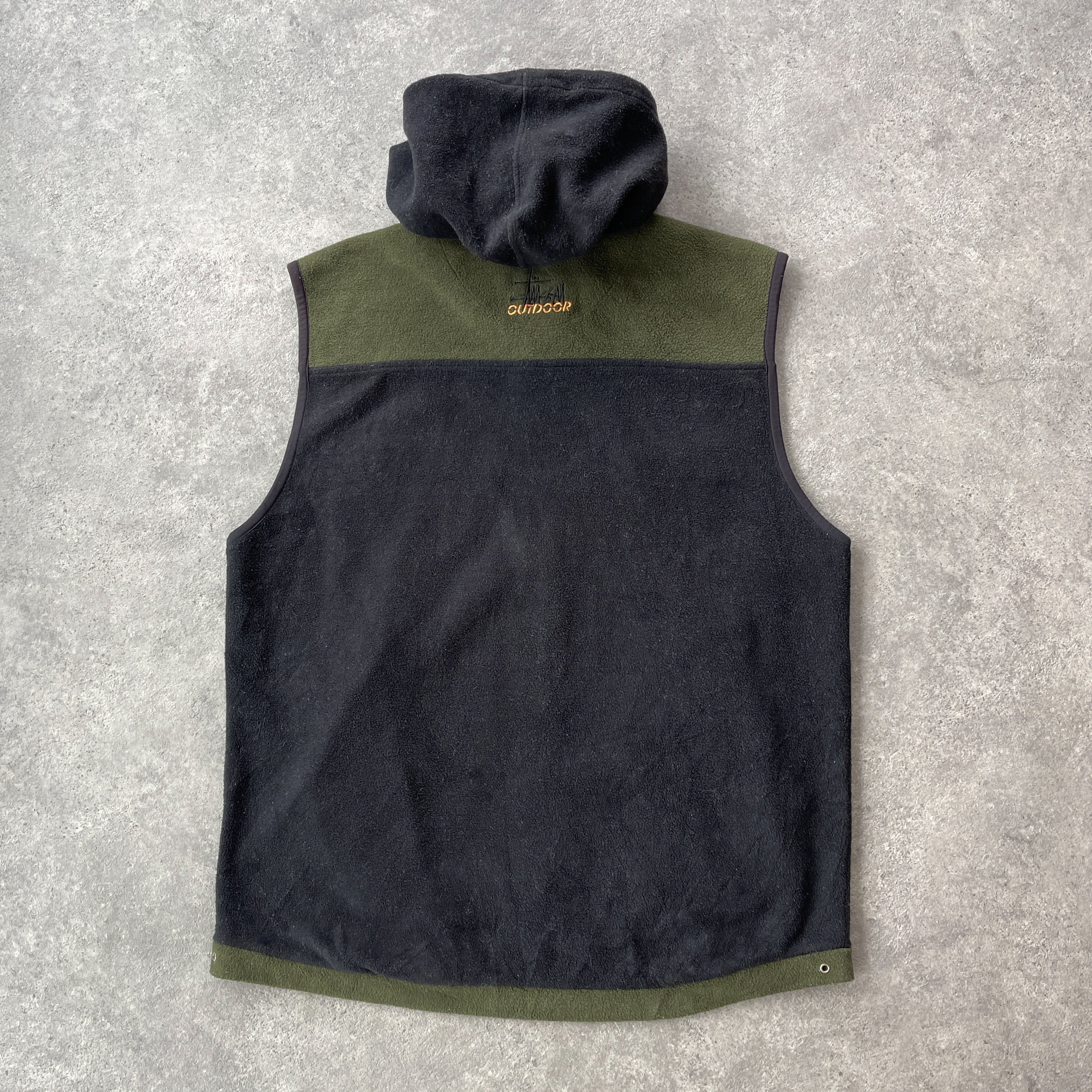 Stussy Outdoor 1990s zip up fleece vest jacket (L)