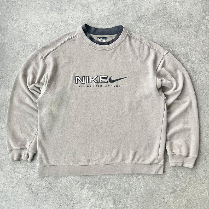 Nike RARE 1990s heavyweight embroidered sweatshirt (L)