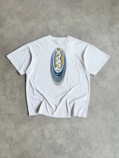nike air max 1990s heavyweight graphic t-shirt in white, front view