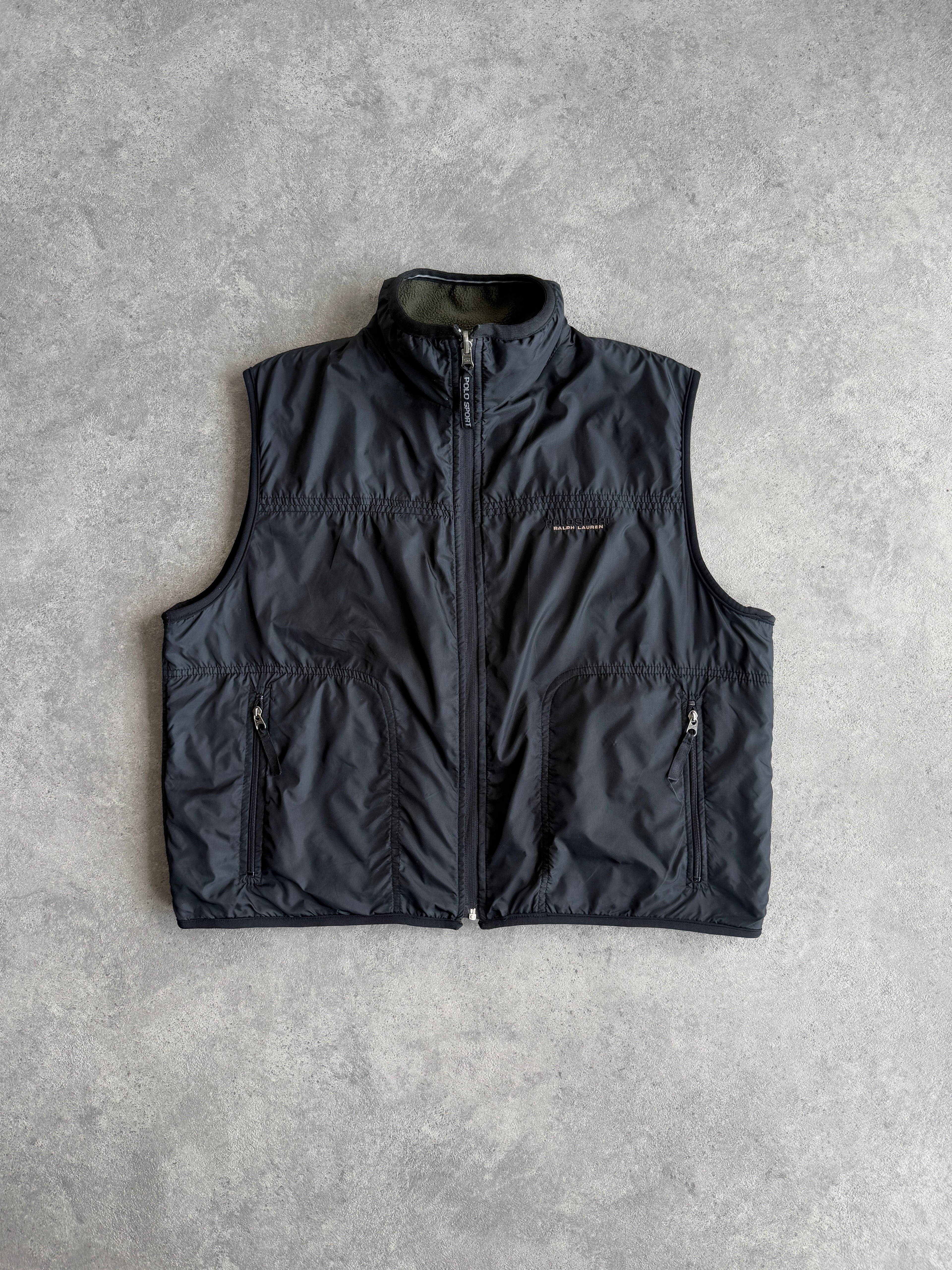 polo sport ralph lauren 1990s reversible technical fleece, fleece side back view