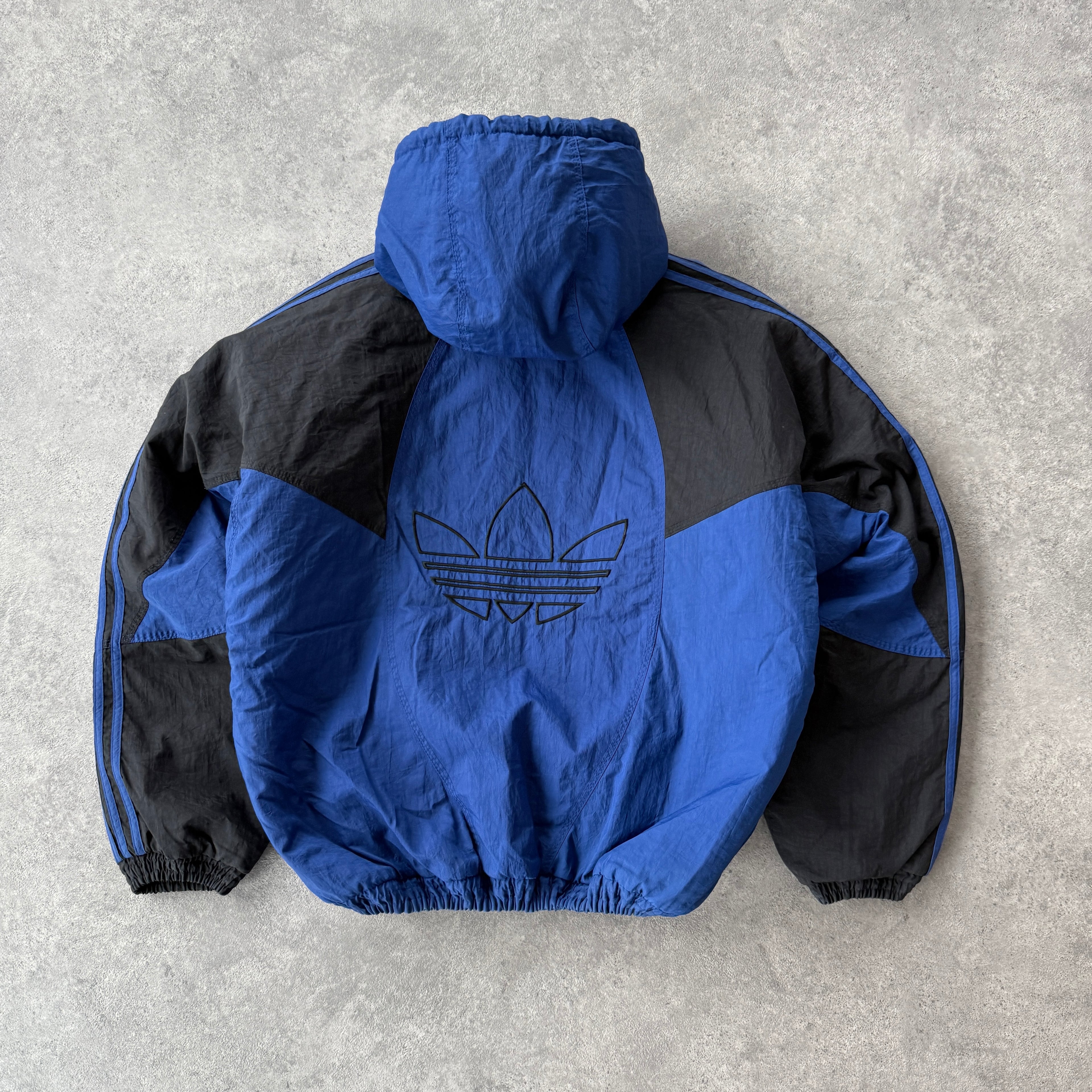 Adidas RARE 1990s spellout puffer bomber jacket (L)