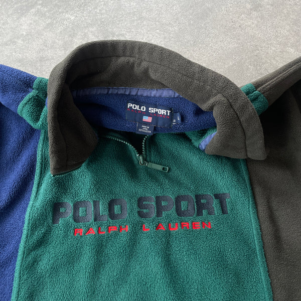 Polo Sport Ralph Lauren 1990s heavyweight 1/4 zip colour block fleece (L)