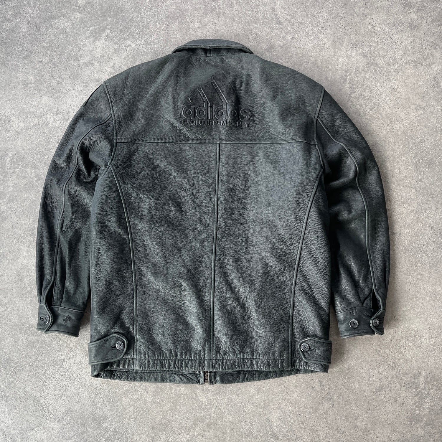 Adidas Equipment RARE 1990s heavyweight leather jacket (L)