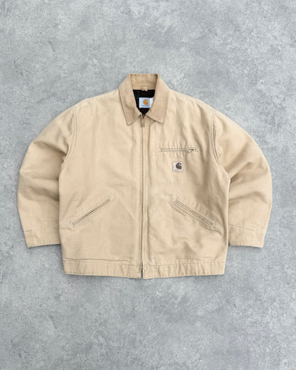 carhartt 1988 j43wet blanket lined detroit jacket in sand, front view