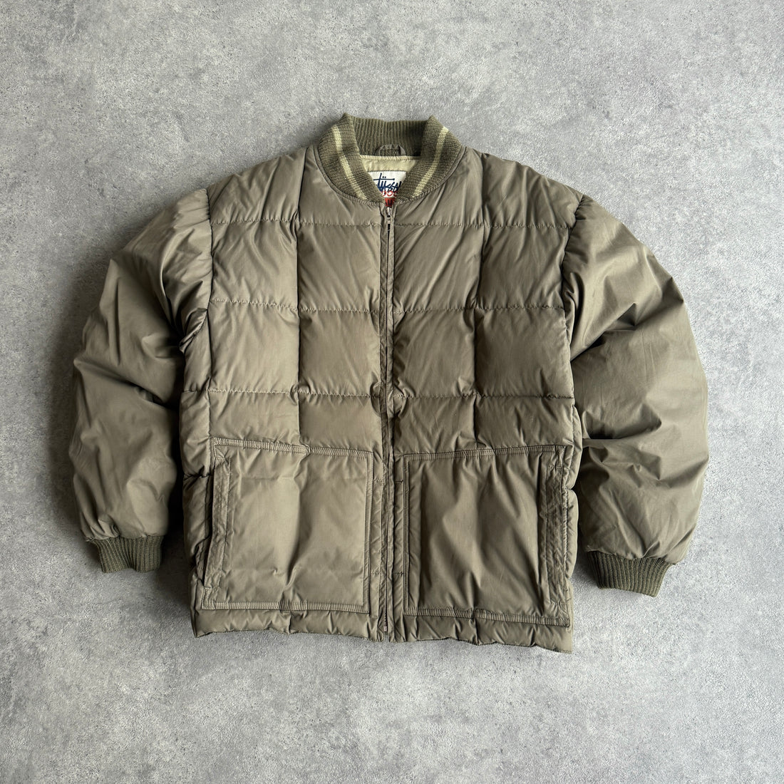 Stussy Outdoor RARE 1990s down fill puffer bomber jacket (M)