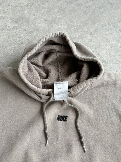 nike 2003 heavyweight embroidered spellout hoodie, chest logo detail