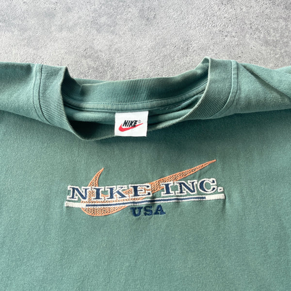 Nike 1990s USA INC heavyweight embroidered t-shirt (XL)