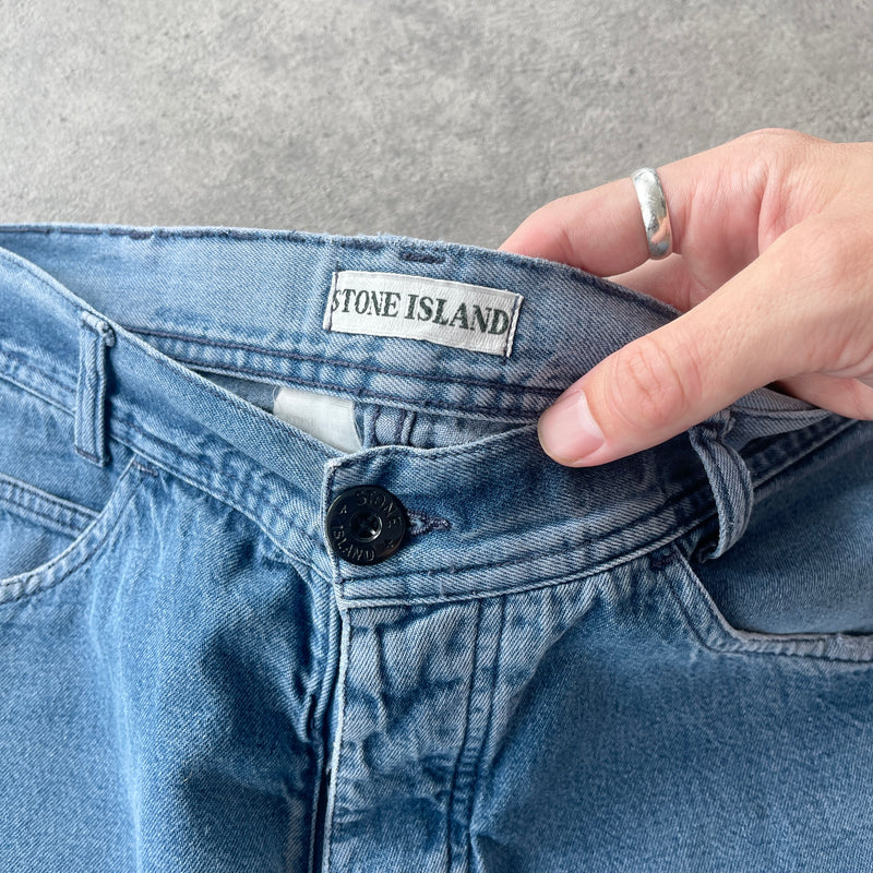 Stone Island RARE 1990s mid wash denim shorts (M)