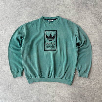 Adidas RARE 1990s heavyweight embroidered sweatshirt (L)