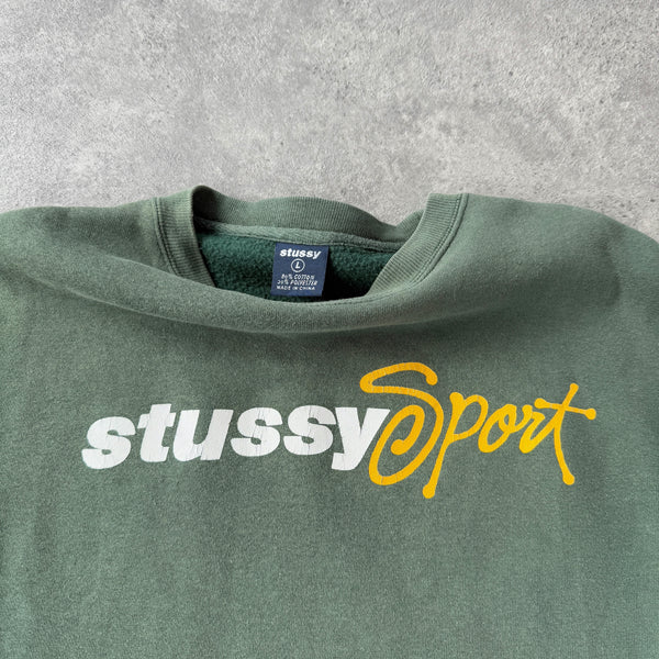 Stussy Sport RARE 1990s heavyweight spellout sweatshirt (L)