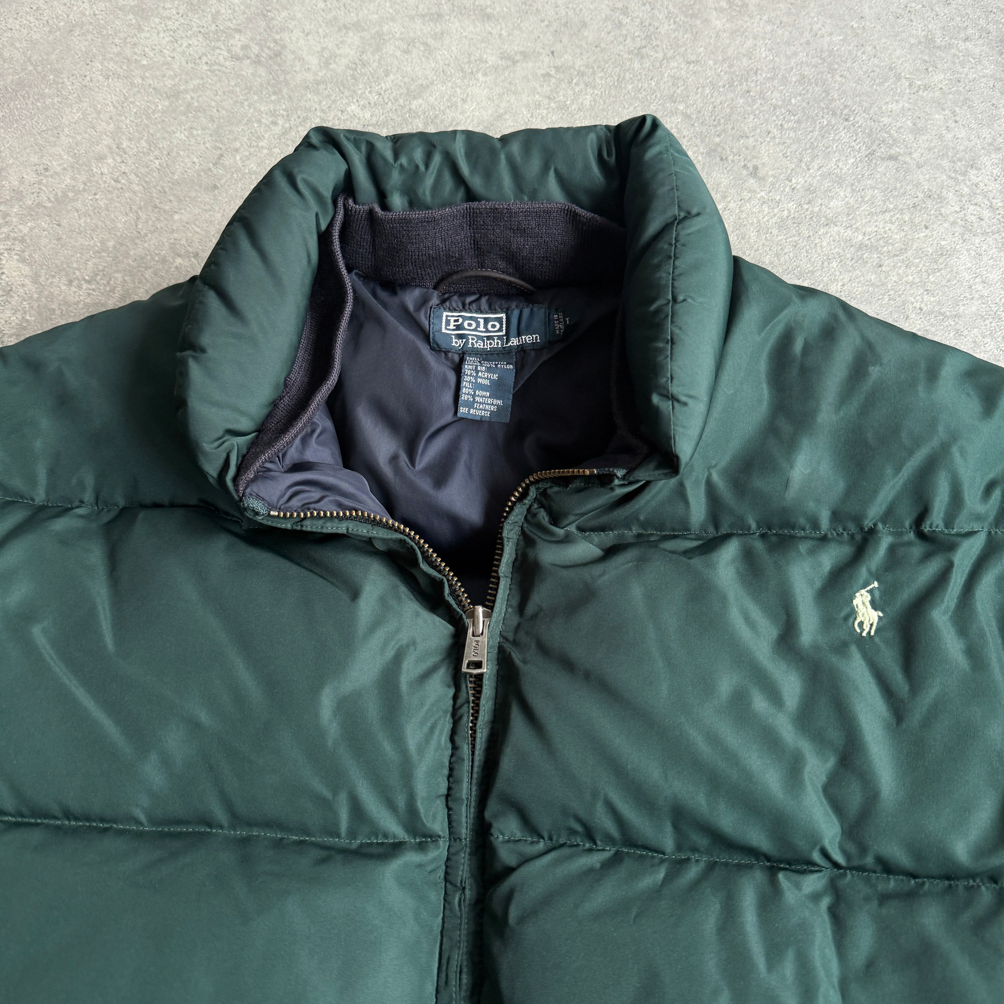 Ralph Lauren 1990s heavyweight down fill bomber puffer jacket (L)