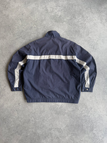 yves saint laurent 2001 lightweight spellout shell jacket, panel and cuff detail