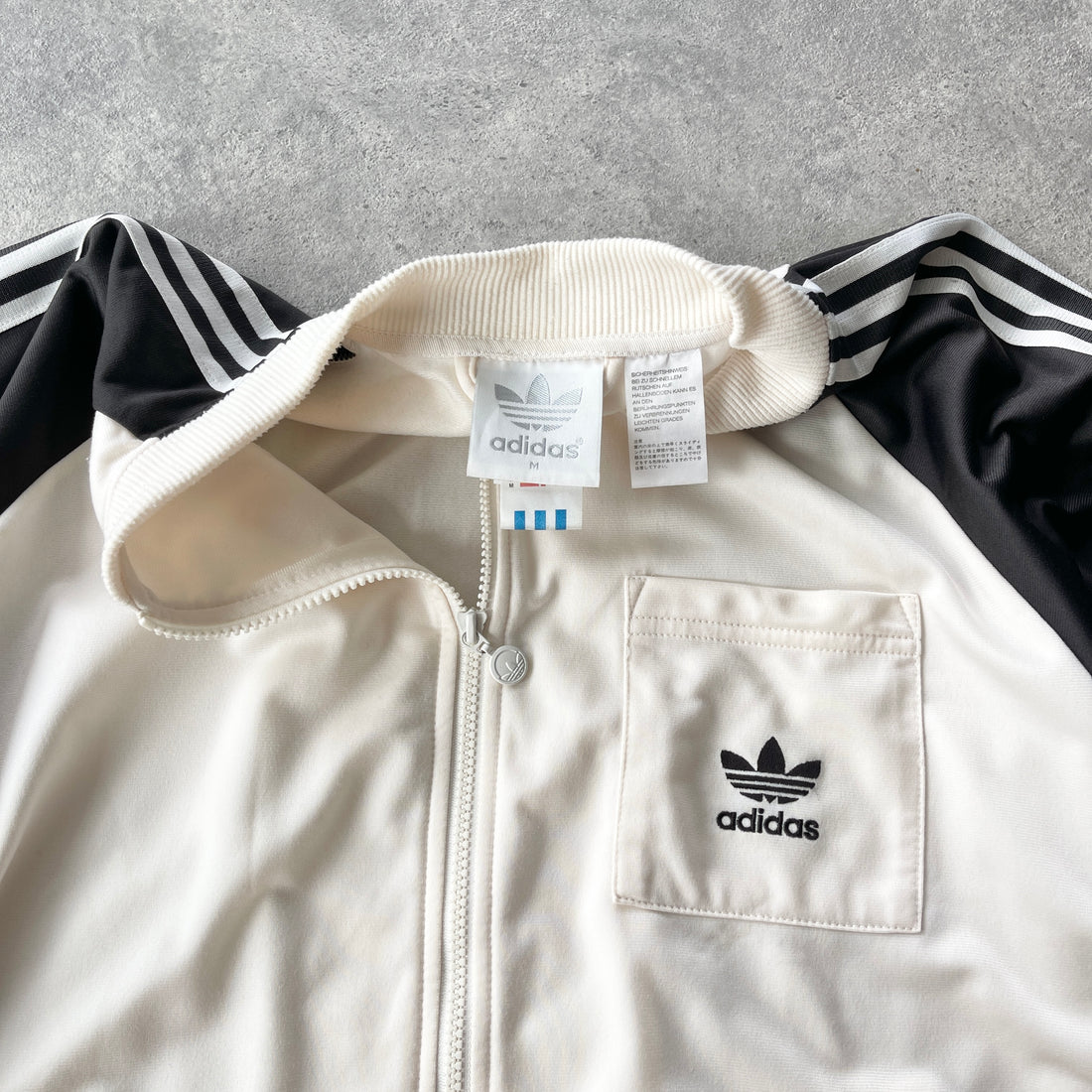 Adidas 1990s two tone embroidered bomber track jacket (M)