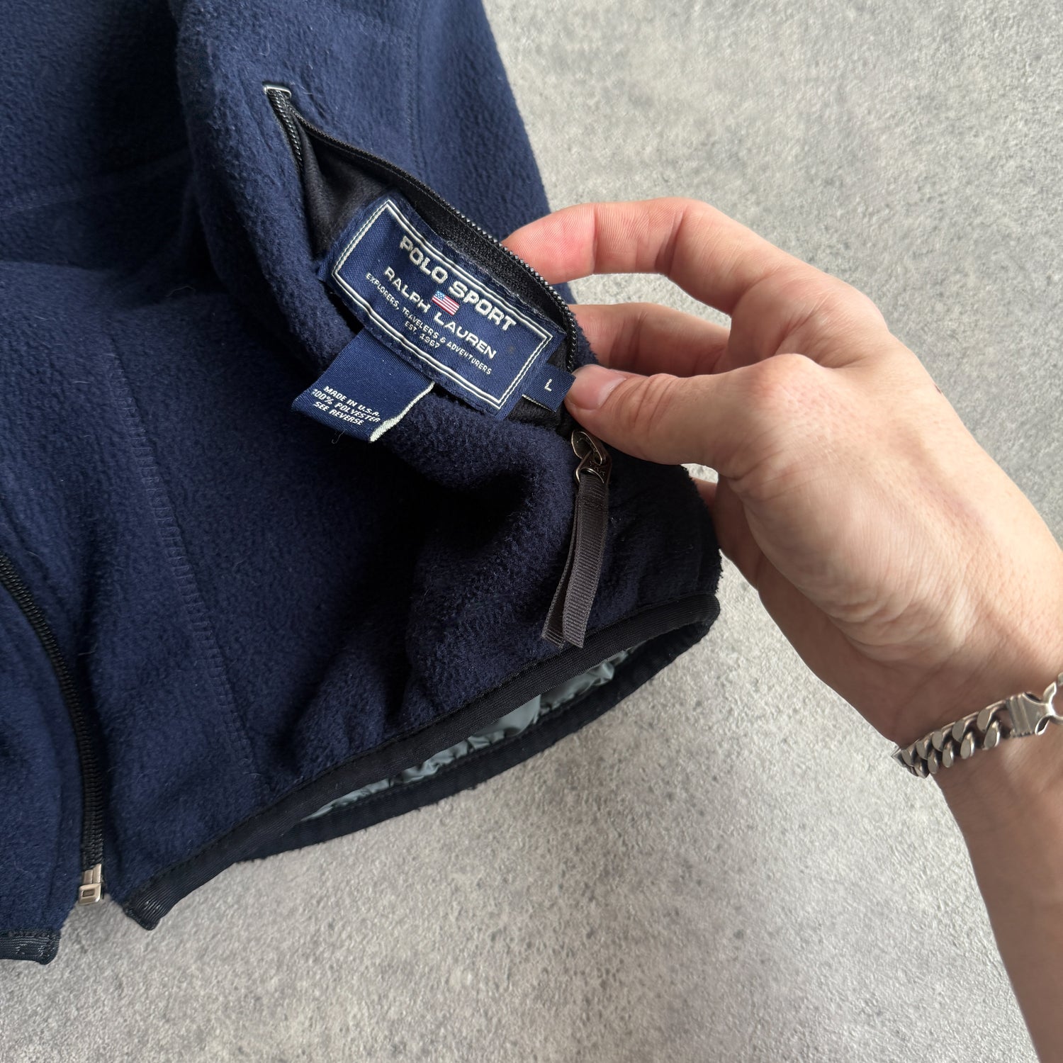 Polo Sport Ralph Lauren 1990s reversible technical fleece jacket (L)