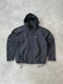 nike acg 1990s lightweight technical ripstop waterproof jacket in black, front view