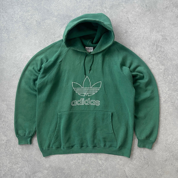 Adidas RARE 1990s heavyweight embroidered hoodie (L)