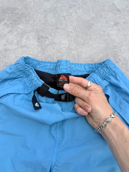 nike acg 1990s technical cargo shorts in sky blue, back view