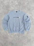 nike 1999 heavyweight embroidered spellout sweatshirt in pale blue, front view