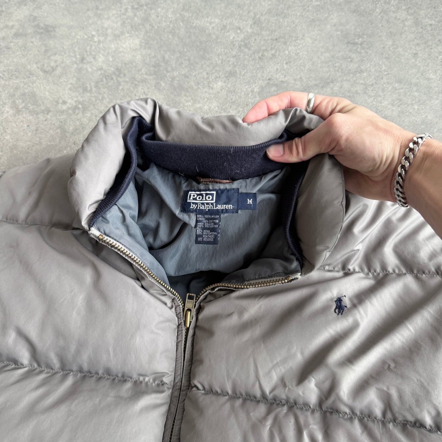 Ralph Lauren 1990s heavyweight down filled puffer bomber jacket (M)