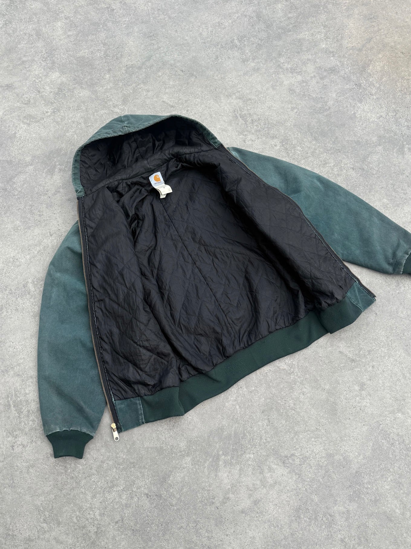 carhartt 1999 j06htg quilted lined hooded active jacket (l)