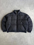ralph lauren 1990s down fill bomber puffer jacket in black, front view