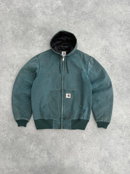 carhartt 1999 j06htg quilted lined hooded active jacket (l)