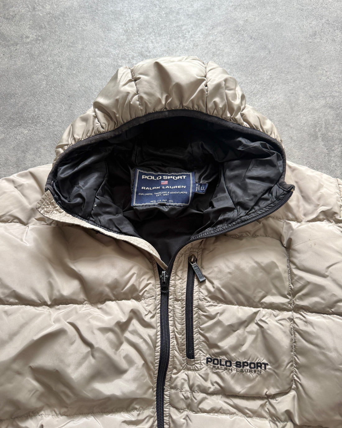 polo sport ralph lauren 1990s technical balaclava puffer jacket (l)
