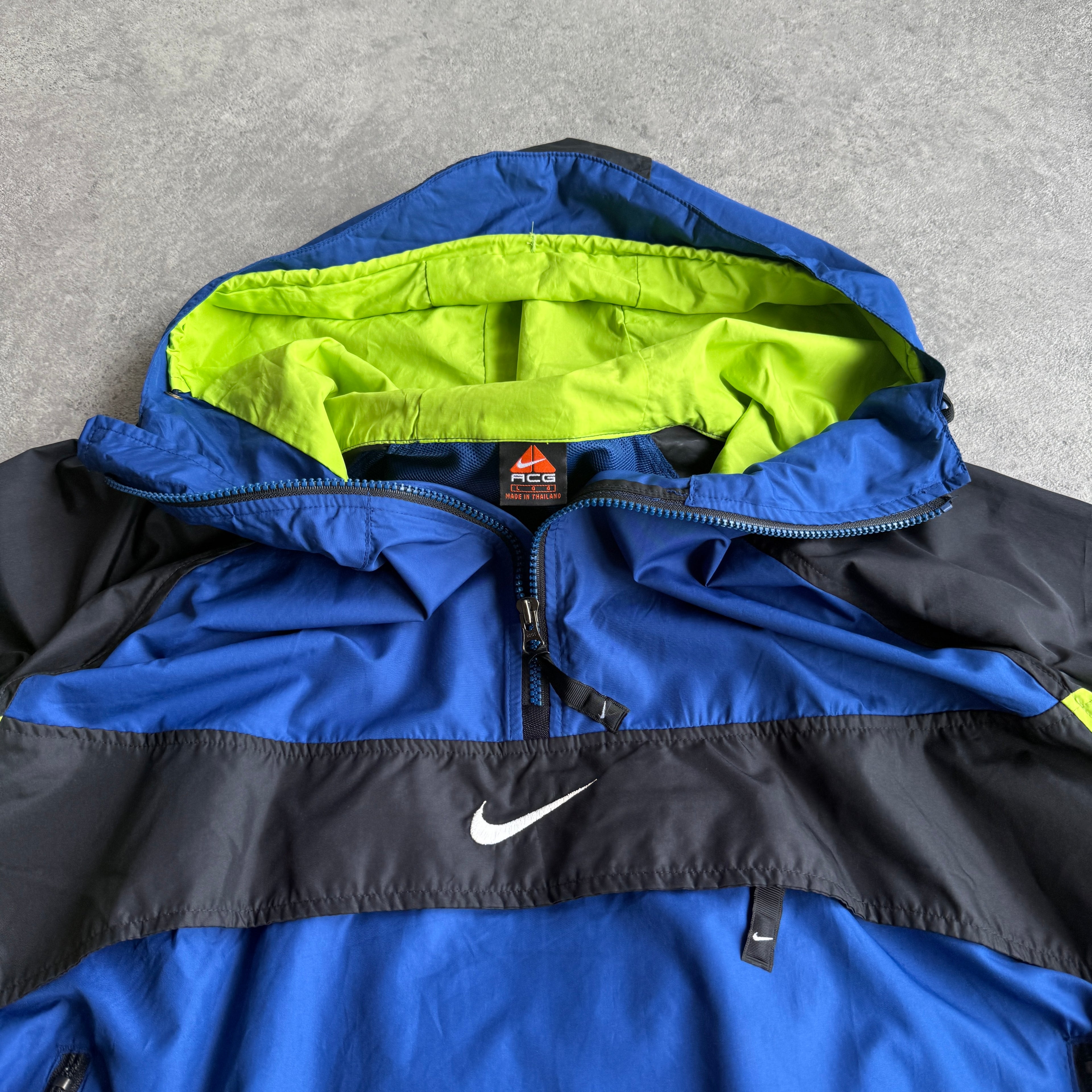 Nike ACG 1990s 1/4 zip technical lightweight packable shell jacket (L)