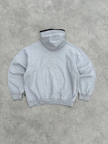nike 1990s heavyweight embroidered spellout logo hoodie (m)