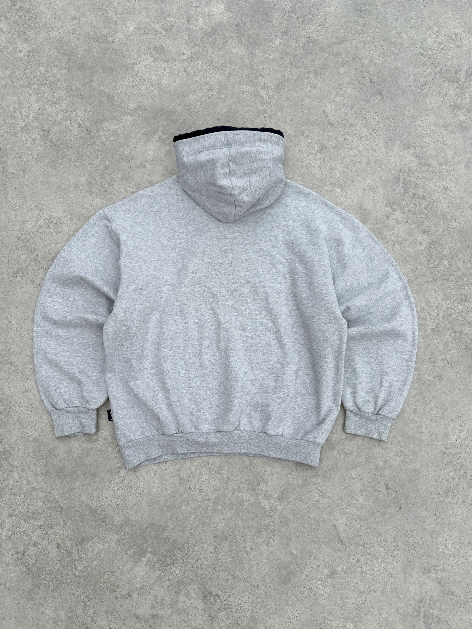 nike 1990s heavyweight embroidered spellout hoodie, chenille patch logo detail