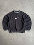 nike 1990s heavyweight embroidered sweatshirt in washed black, front view