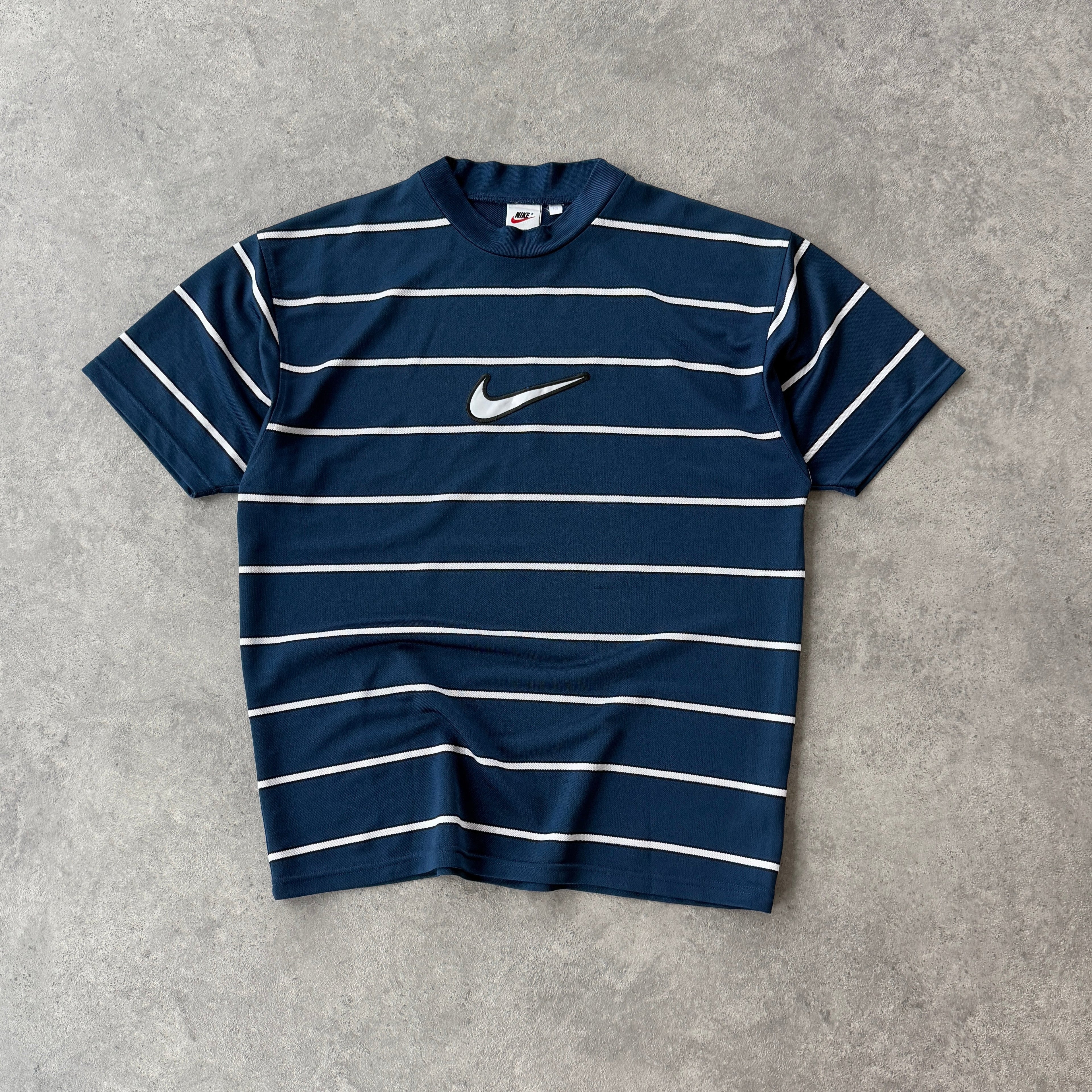 Nike RARE 1990s heavyweight striped technical t-shirt (M)