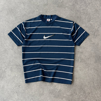 Nike RARE 1990s heavyweight striped technical t-shirt (M)