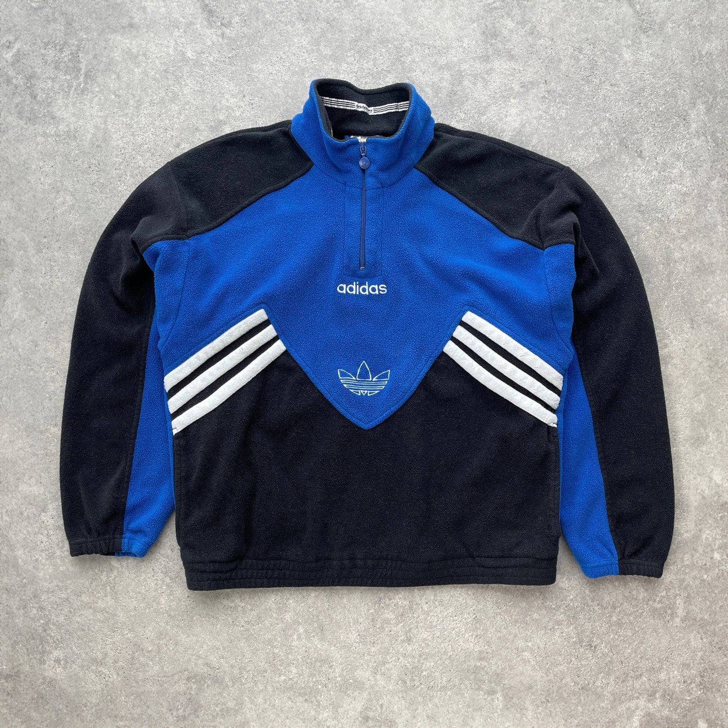 Adidas RARE 1990s 1/4 zip heavyweight colour block fleece (M)