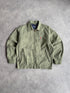 stussy 1990s lightweight nylon harrington jacket in olive, front view