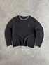 yves saint laurent 2000s embroidered knitted jumper in black, front view