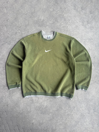 nike 2000s heavyweight embroidered swoosh sweatshirt (xl)