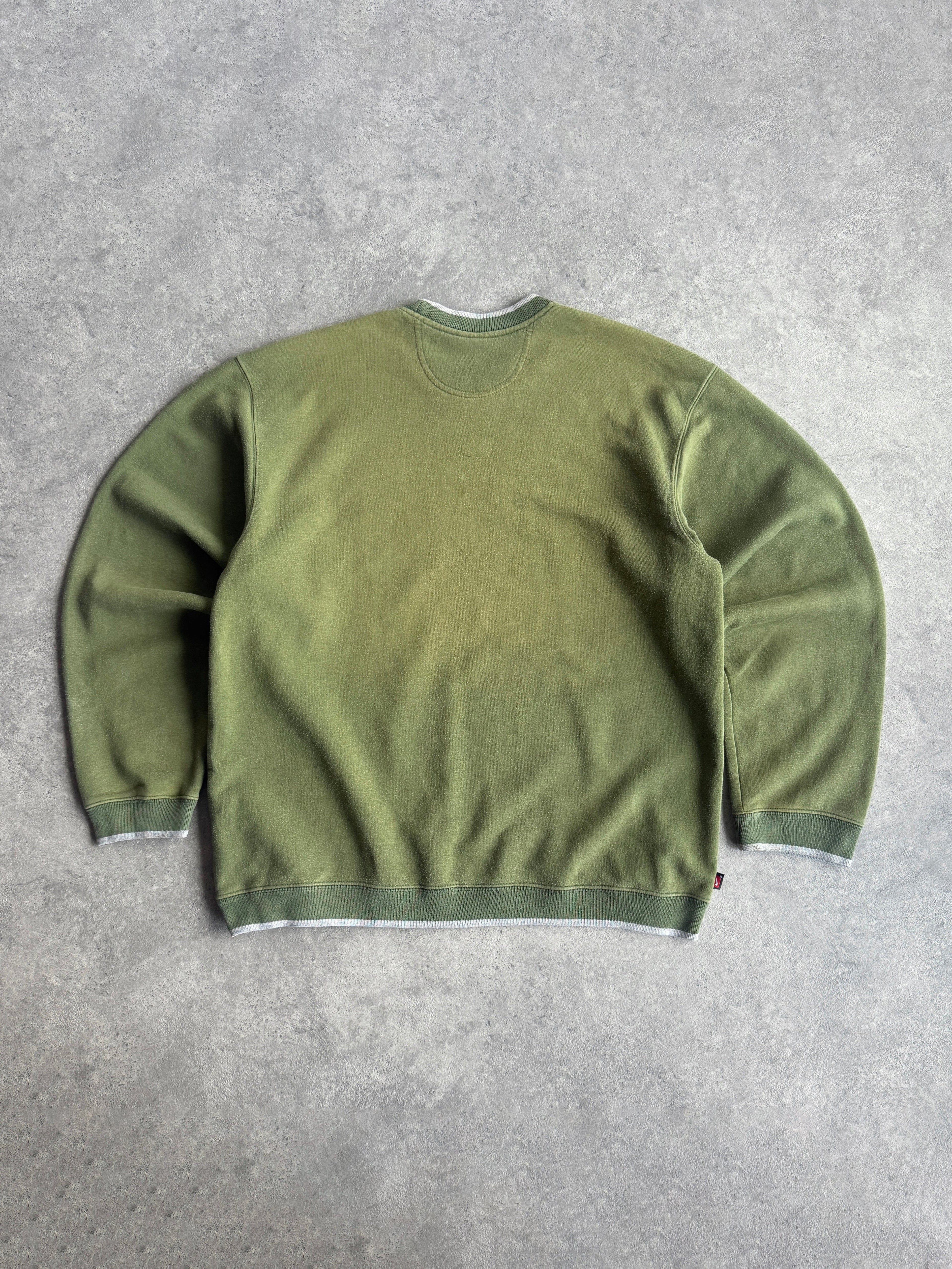 nike 2000s heavyweight embroidered swoosh sweatshirt, chest logo detail