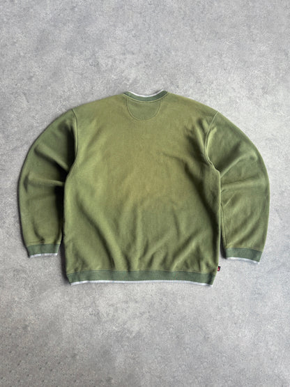 nike 2000s heavyweight embroidered swoosh sweatshirt, chest logo detail
